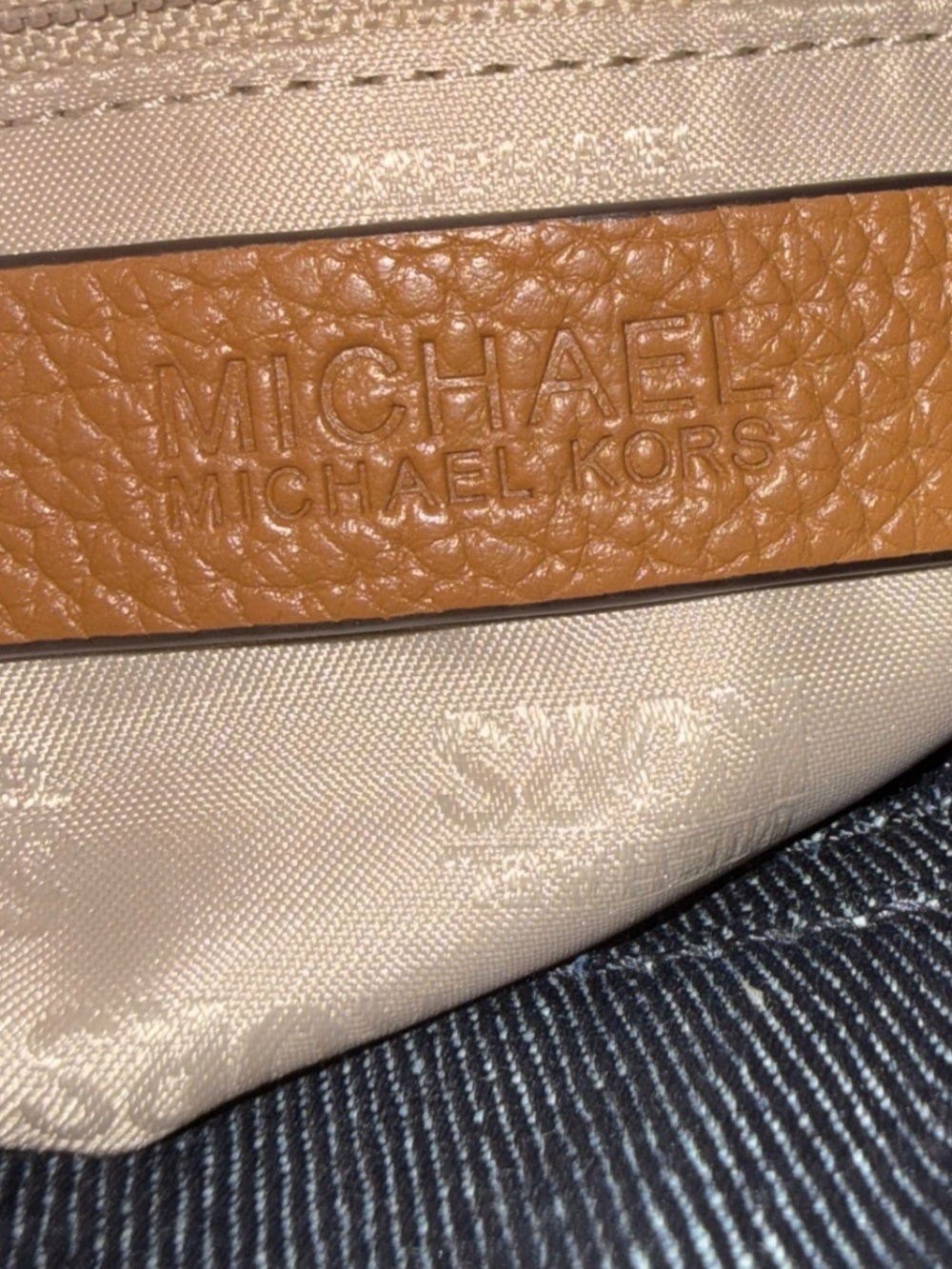 Michael Kors Denim & Leather Chain Crossbody Shoulder Bag - Picture 13 of 16